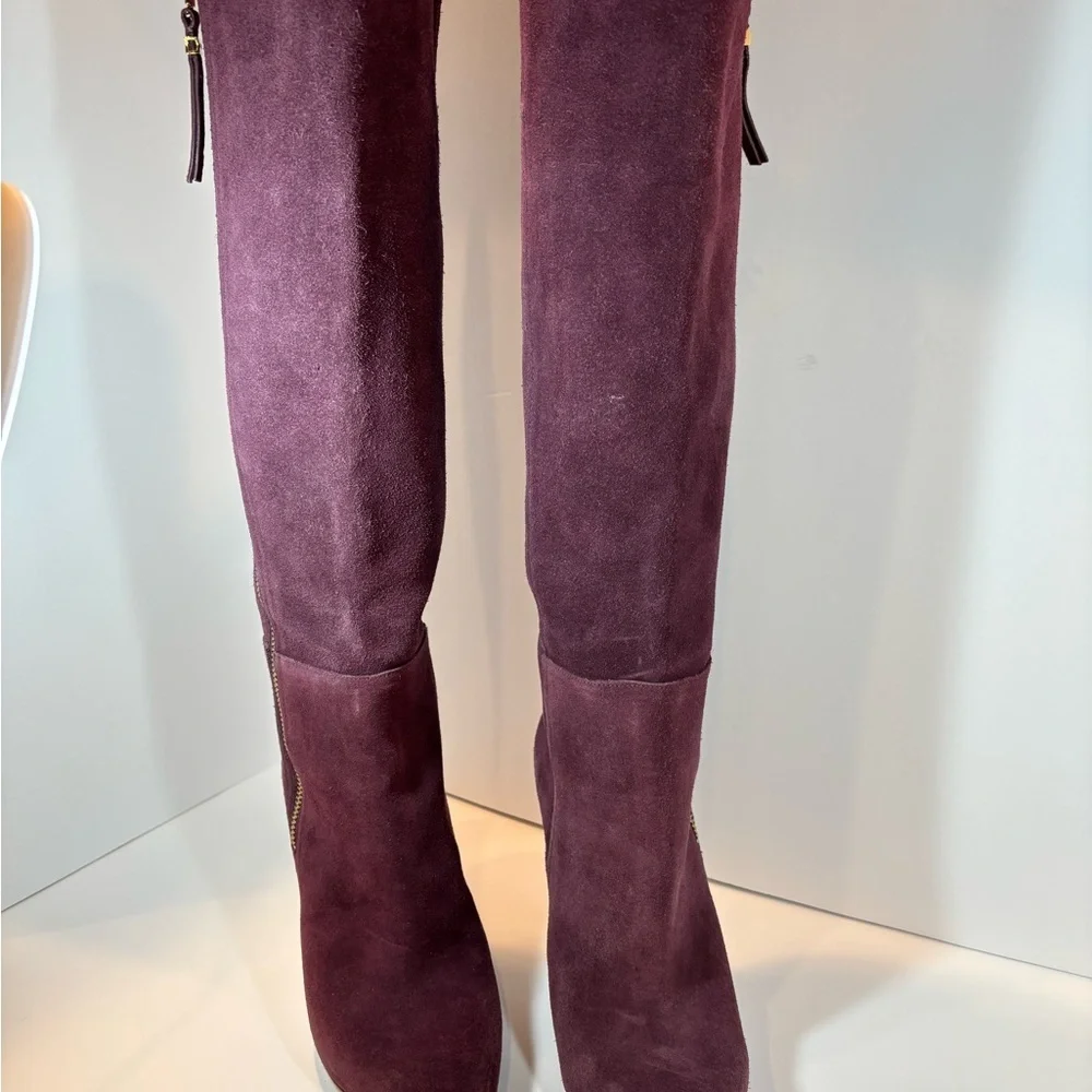 Michael Kors Purple Over the Knee Boots Suede